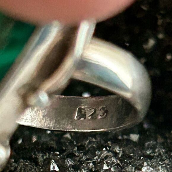 Malachite 925 Sterling Silver Ring 7 - Picture 7 of 10